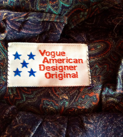 Vintage Vogue American Designer Original Print Dress Size 10 - Whispers Dress Agency - Womens Vintage - 4
