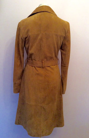 Brand New Marks & Spencer Autograph Camel Luxury Suede Coat Size 8 - Whispers Dress Agency - Sold - 3
