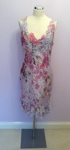 Renato Nucci Lilac, Pink & Silver Lace Dress Size 44 - Whispers Dress Agency - Sold - 1