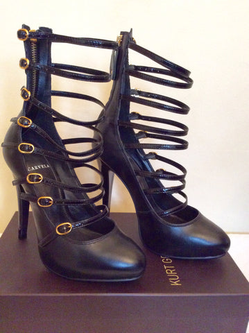 Brand New Carvela Black Strap Leather Heels Size 3/36 - Whispers Dress Agency - Womens Heels - 4