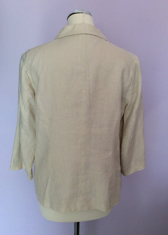 Dash Cream Linen Jacket Size 12 - Whispers Dress Agency - Womens Coats & Jackets - 2