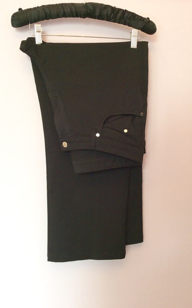 Jaeger Black Cotton Trousers Size 16 - Whispers Dress Agency - Sold - 1