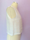 Jaeger White Sleeveless Crop Top Size 12 - Whispers Dress Agency - Sold - 2