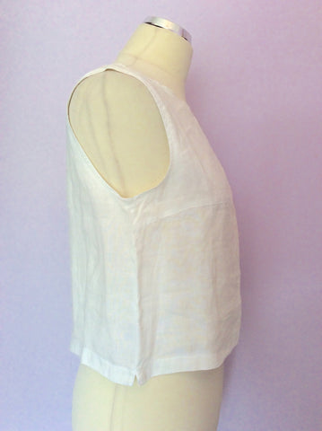 Jaeger White Sleeveless Crop Top Size 12 - Whispers Dress Agency - Sold - 2