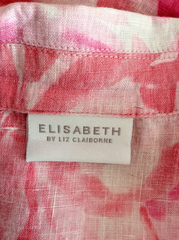 Elizabeth By Liz Claibourne Pink Floral Linen Shirt Size XL - Whispers Dress Agency - Sold - 3