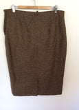 BRAND NEW LK BENNETT BROWN WOOL PENCIL SKIRT SIZE 16 - Whispers Dress Agency - Womens Skirts - 3
