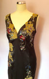 Planet Black Satin Embroidered Evening Dress Size 12 - Whispers Dress Agency - Sold - 3