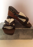 Brand New Firetrap Brown Slip On Wedge Heel Mules Size 7/40 - Whispers Dress Agency - Womens Mules & Flip Flops - 2