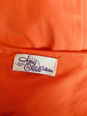 Amy Childs Orange & Blue Trim Cotton Skater Dress Size 14 - Whispers Dress Agency - Sold - 4