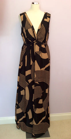 Brand New Marks & Spencer Black & Tan Maxi Dress Size 18 - Whispers Dress Agency - Sold - 1