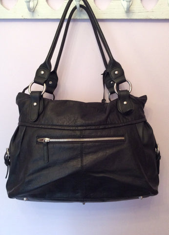 L Credi Large Black Leather Shoulder Bag - Whispers Dress Agency - Sold - 6