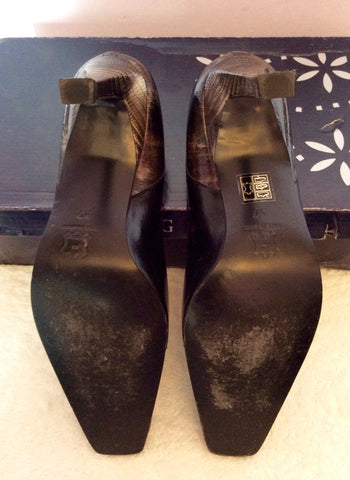 Magrit Black & Bronze Trims Leather Heels Size 4/37 - Whispers Dress Agency - Womens Heels - 5