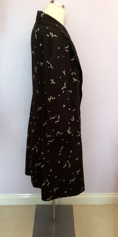 COAST BLACK & WHITE FLORAL PRINT OCCASION COAT SIZE 16 - Whispers Dress Agency - Womens Coats & Jackets - 2