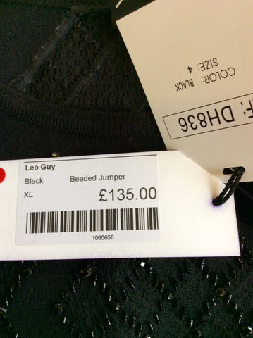 BRAND NEW LEO GUY BLACK BEADED TRIM JUMPER SIZE XL - Whispers Dress Agency - Sold - 6