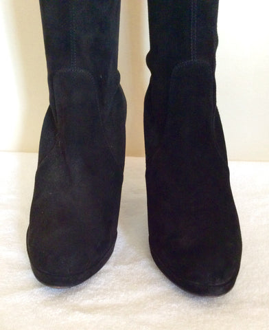 LK Bennett Black Suede Knee Length Boots Size 6/39 - Whispers Dress Agency - Sold - 2
