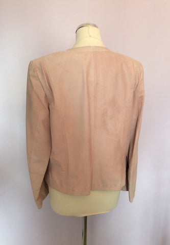 MARKS & SPENCER PALE PINK SUEDE BOX JACKET SIZE 16 - Whispers Dress Agency - Womens Coats & Jackets - 3