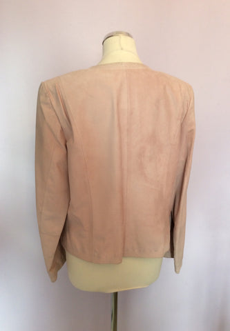 MARKS & SPENCER PALE PINK SUEDE BOX JACKET SIZE 16 - Whispers Dress Agency - Womens Coats & Jackets - 3