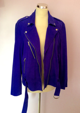 Brand New Paul Smith Purple Suede Biker Jacket Size 46 UK 14 - Whispers Dress Agency - Sold - 4