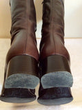 Essence Dark Brown Leather Boots Size 4/37 - Whispers Dress Agency - Womens Boots - 5