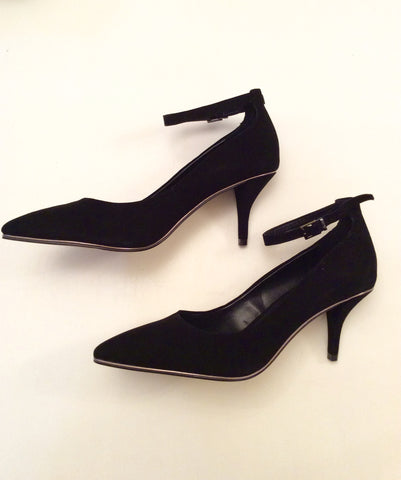Brand New Carvela / Kurt Geiger Black Suede Ankle Strap Heels Size 7/40 - Whispers Dress Agency - Sold - 1