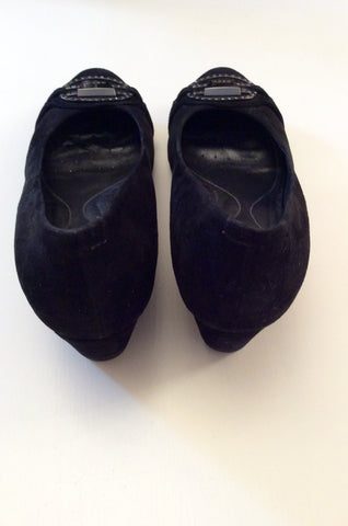 Geox Respira Black Suede Wedge Heels Size 6.5/39.5 - Whispers Dress Agency - Sold - 4