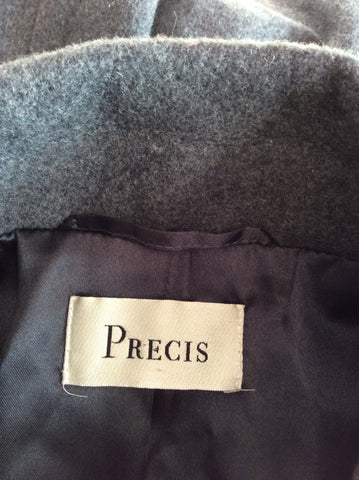 Precis Grey Wool Blend Double Breasted Jacket Size 10 - Whispers Dress Agency - Womens Coats & Jackets - 4