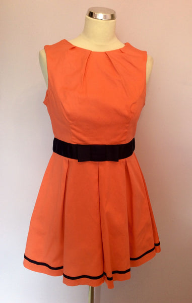 Amy Childs Orange & Blue Trim Cotton Skater Dress Size 14 - Whispers Dress Agency - Sold - 1