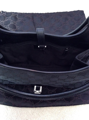 Gucci Black Leather & Textile Hand & Shoulder Bag - Whispers Dress Agency - Sold - 5