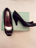 KILLAH BLACK PATENT LEATHER CROC BUCKLE TRIM HEELS SIZE 7/40 - Whispers Dress Agency - Womens Heels - 3