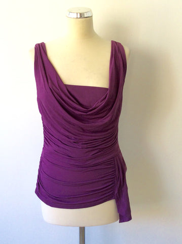 Coast Orchid-Purple Sleeveless Drape Top Size 12 - Whispers Dress Agency - Womens Tops - 1