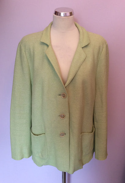 ARTIGIANO LIGHT GREEN WOOL BLEND JACKET SIZE 20 - Whispers Dress Agency - Womens Coats & Jackets - 1