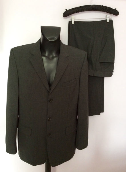 Hugo Boss Charcoal Grey Wool Suit Size 40L /32W - Whispers Dress Agency - Mens Suits & Tailoring - 1