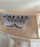 Vintage Jaeger Ivory Satin Blouse Size L - Whispers Dress Agency - Sold - 3
