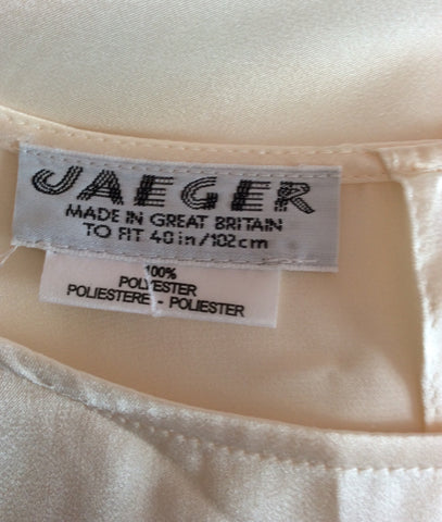 Vintage Jaeger Ivory Satin Blouse Size L - Whispers Dress Agency - Sold - 3