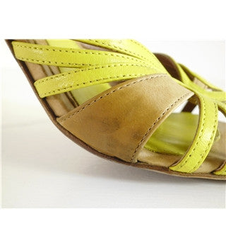 Alexander McQueen Beige & Lime Yellow Heels Size 4/37 - Whispers Dress Agency - Womens Heels - 4