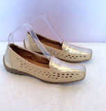 Hotter Comfort Concept Cream & Gold Flat Shoes Size 4.5/37.5 - Whispers Dress Agency - Womens Flats - 2