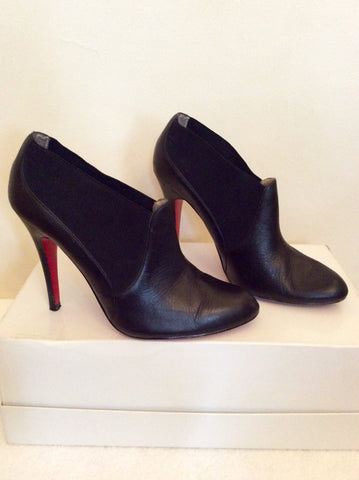 Oh...Deer Black Leather Red Sole Shoe Boots Size 6.5/39.5 - Whispers Dress Agency - Sold - 1