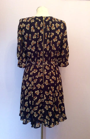 Whistles Dark Blue Print Short Sleeve Dress Size 8 - Whispers Dress Agency - Sold - 3