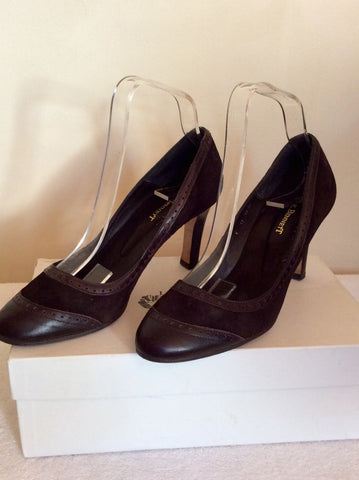 LK Bennett Brown Suede & Leather Court Shoes Size 4/37 - Whispers Dress Agency - Womens Heels - 2