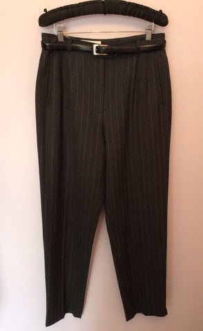Gerry Weber Dark Grey Pinstripe Wool Blend Trouser Suit Size 16 - Whispers Dress Agency - Womens Suits & Tailoring - 5