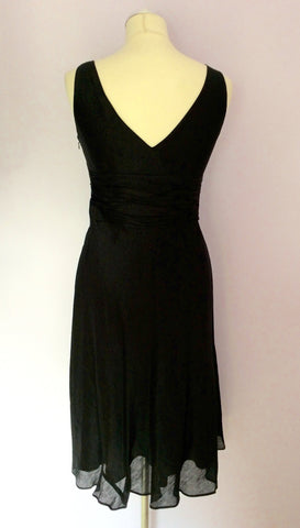 MONSOON BLACK SILK & LINEN OCCASION DRESS SIZE 10 - Whispers Dress Agency - Womens Dresses - 3
