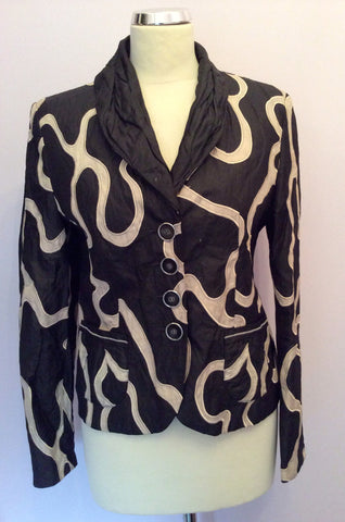 Gerry Weber Black & Beige Print Jacket Size 10 - Whispers Dress Agency - Womens Coats & Jackets - 1