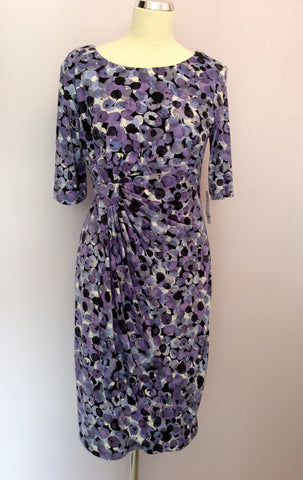 BRAND NEW CONNECTED APPAREL PURPLE PRINT DRESS SIZE 14 - Whispers Dress Agency - Sold - 1