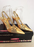Brand New Moda In Pelle Gold Gated Slingback With Studs Size 3.5/36 - Whispers Dress Agency - Womens Heels - 5