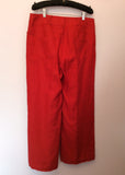 PER UNA RED LINEN TROUSERS SIZE 14 SHORT - Whispers Dress Agency - Womens Trousers - 2