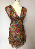 Lipsy Multi Coloured Satin Floral Print Mini Dress Size 6 - Whispers Dress Agency - Sold - 1