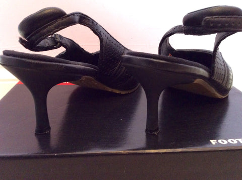 Diesel Black Leather Slingback Heels Size 3/36 Rrp £79.99 - Whispers Dress Agency - Womens Heels - 3