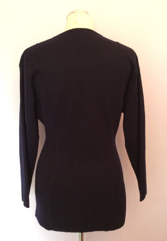 Vintage Jaeger Dark Blue Wool Cardigan / Jacket Size S - Whispers Dress Agency - Sold - 2