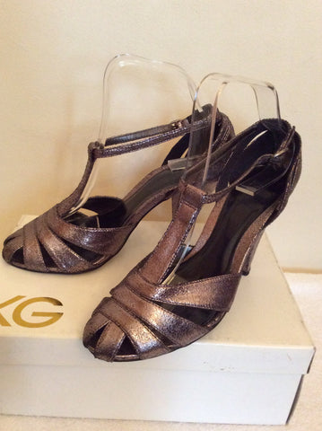 Kurt Geiger Pewter Heel Sandals Size 5/38 - Whispers Dress Agency - Womens Sandals - 2