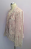 Betty Barclay White, Pink & Grey Striped Jacket Size 16 - Whispers Dress Agency - Womens Coats & Jackets - 3